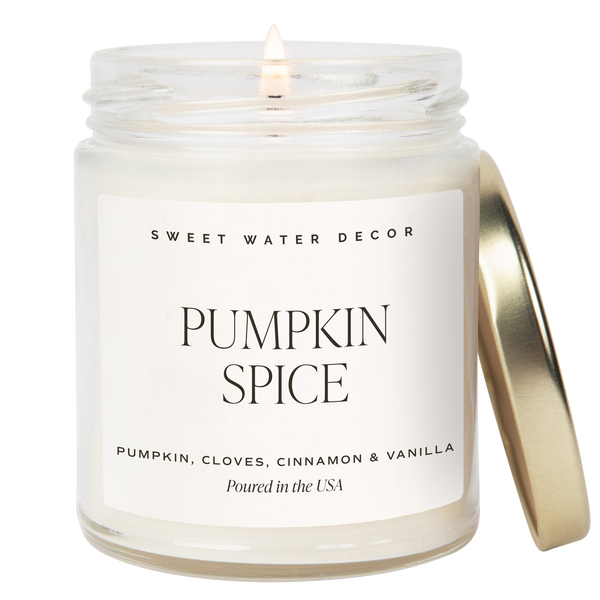 Pumpkin Spice 9 oz Soy Candle - Fall Decor and Gifts Sweet Water Decor