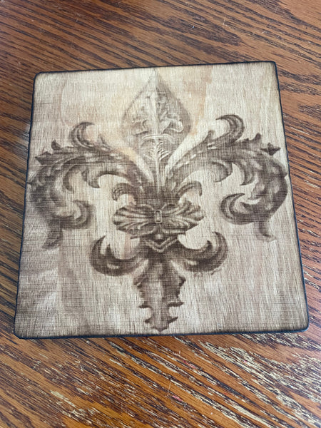 6"x6 1/2" Handmade Lasered Fleur de Isle