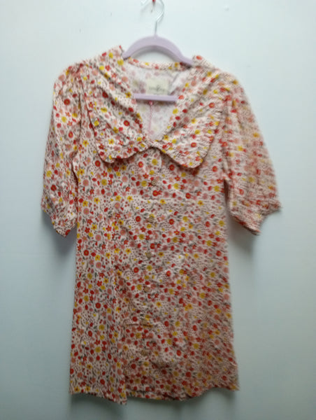 Umgee Multi color button down Floral Mini Dress Amanda Queen