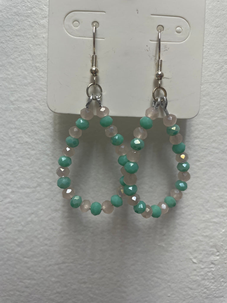 Silver Beaded Teardrop Dangle Earrings | 1.5" Statement Amanda Queen