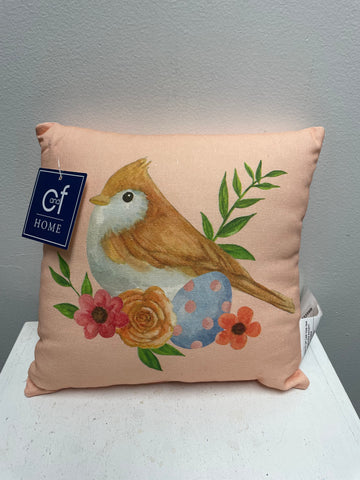 C&F Home 10x10 Peach Bird Pillow - Decorative Throw Pillow with Bird Design