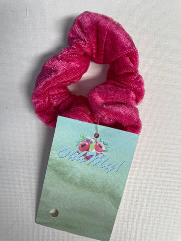 pink Velvet Scrunchie - Soft Hair Tie Accessories for Women & Girls