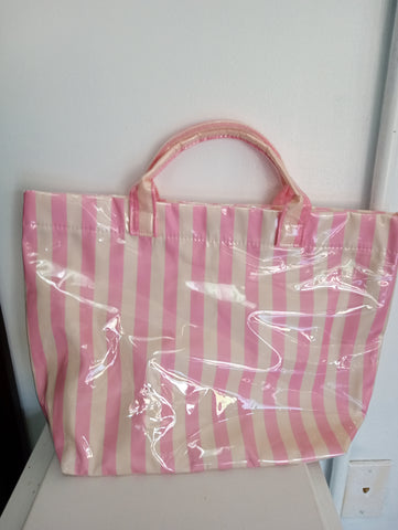 11"x16" Plastic Stripped Handbag with handle