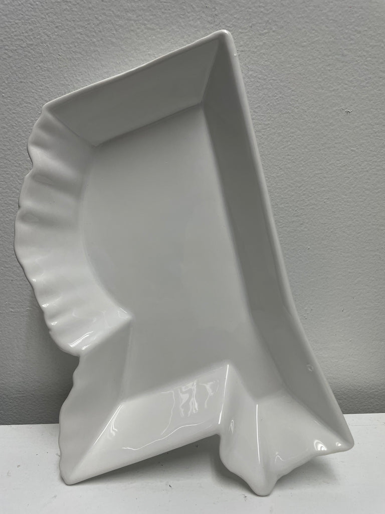 9 1/2"x6 1/2 "Mississippi Shaped White Platter