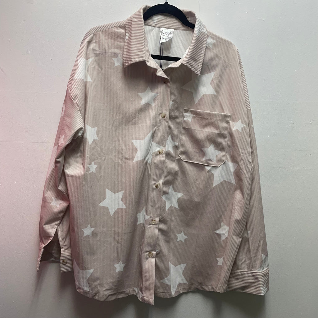 Tan shacket w/stars