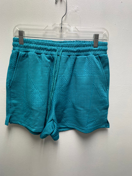 Textured Stitch Teal Short Sleeve top w/shorts Whitney Wilkins