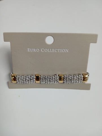 EURO Collection Silver & Gold Stretch Bracelet – Chic