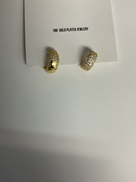 Simply Co. 18K Gold Plated Hoop Earrings w/rhinestones Alisha Groo