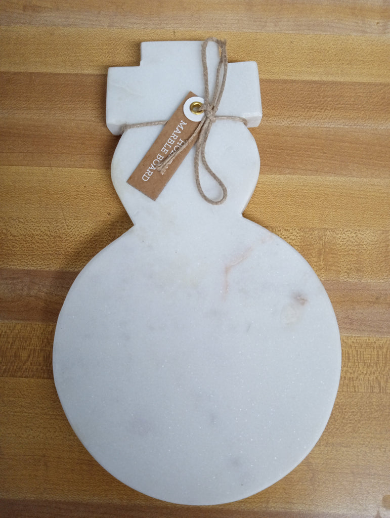 Snowman shape marble serving board