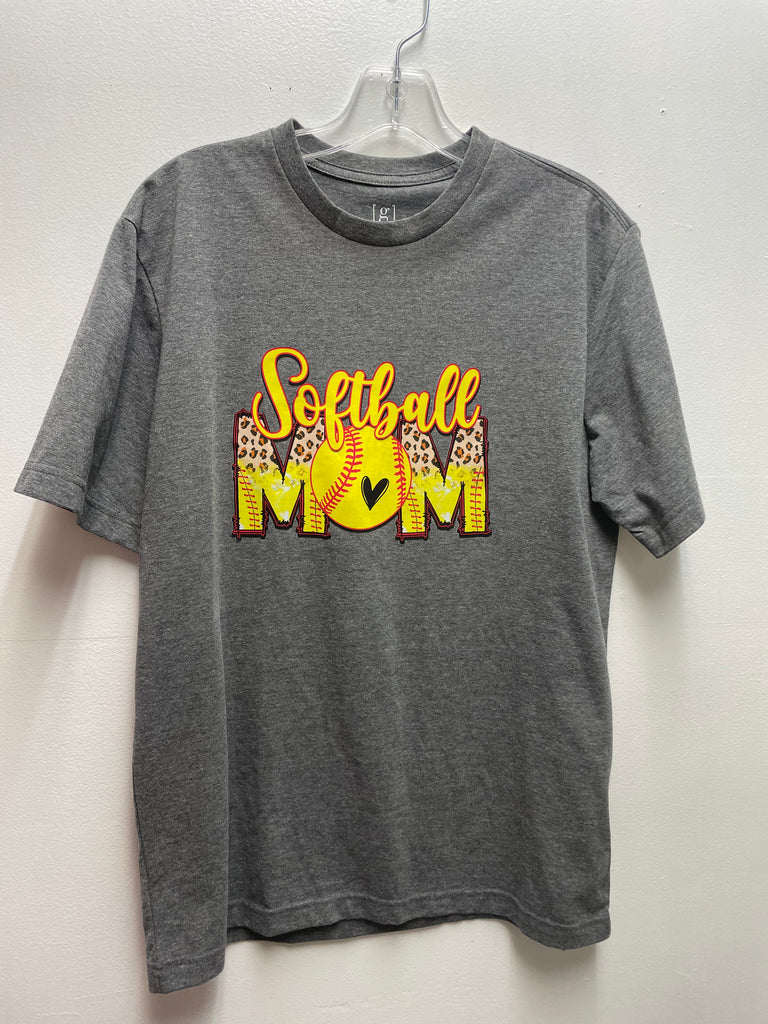 Medium Gray Softball Mom T-shirt
