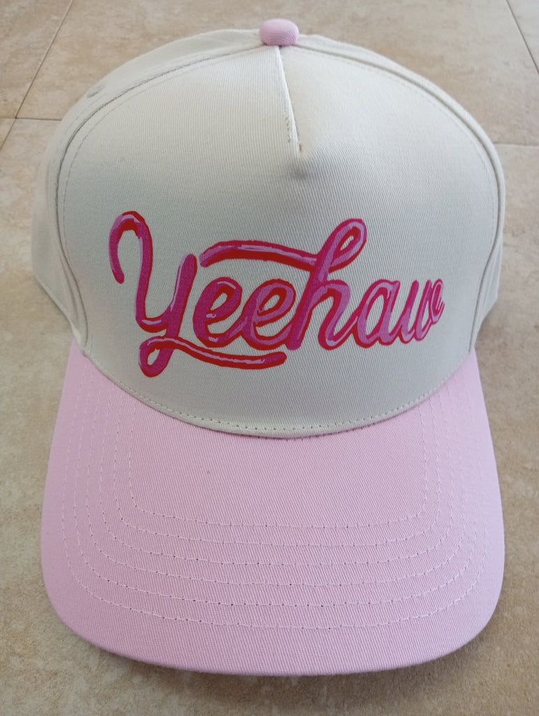 Toptie Tan & Pink "YEEhaw" hat