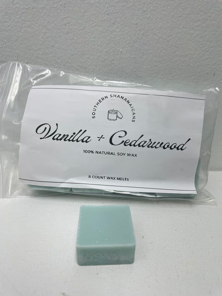 Homemade 8 count Wax Melts-Vanilla & Cedarwood