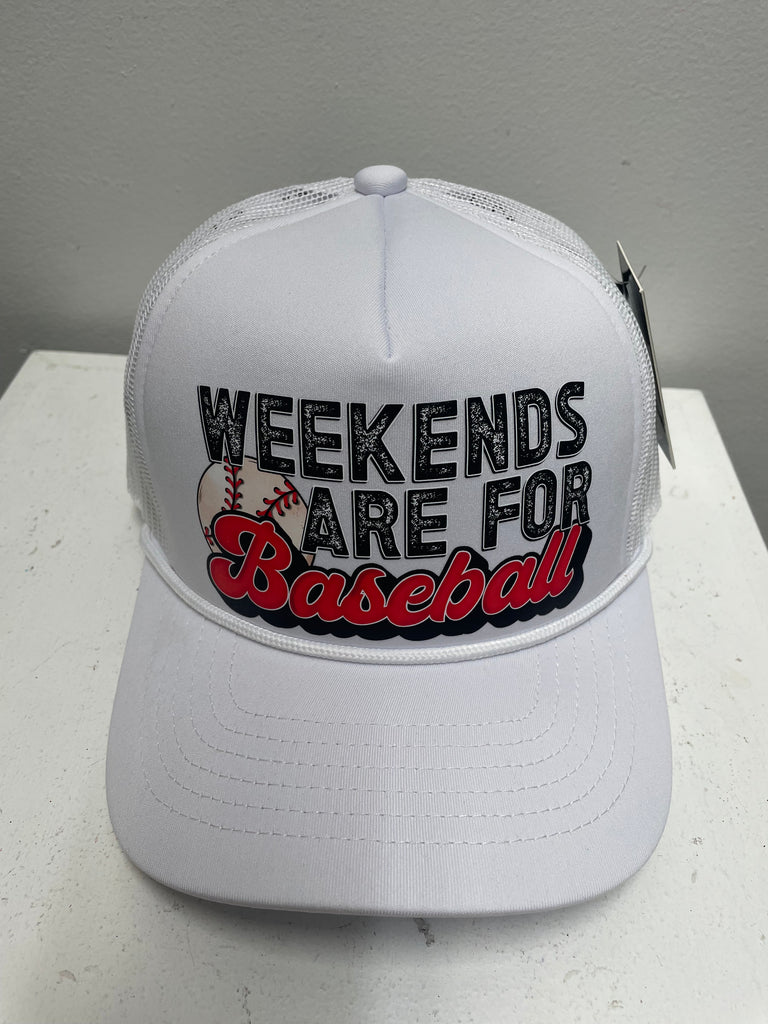 C.C. Baseball cap-white-Weekends are for Baseball