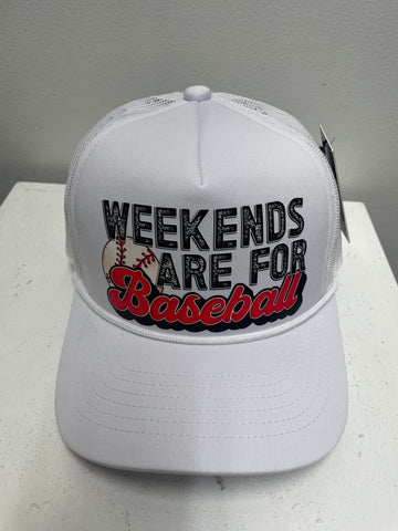 C.C. Baseball cap-white-Weekends are for Baseball