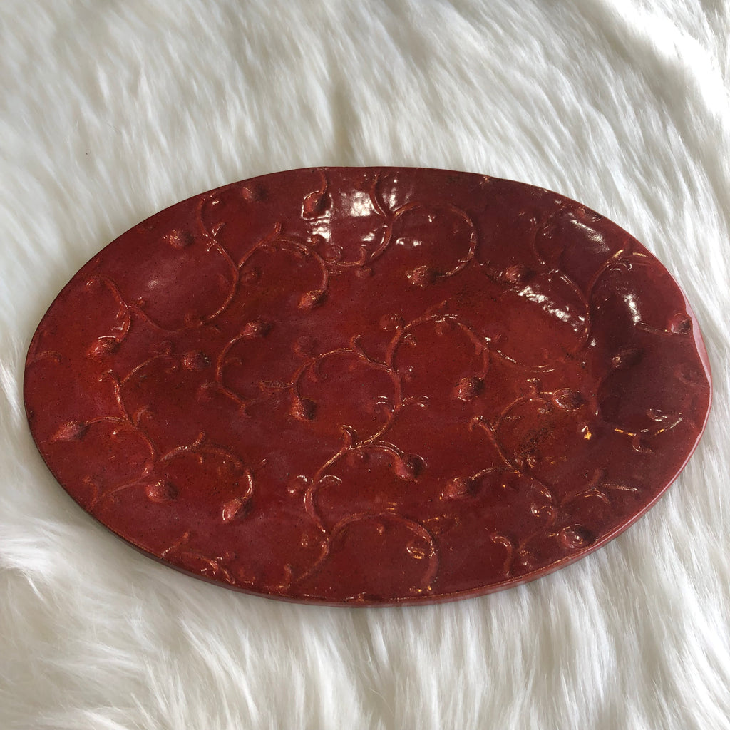 Oval Red Pottery Plate