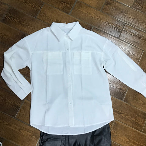 white long sleeve with buttons