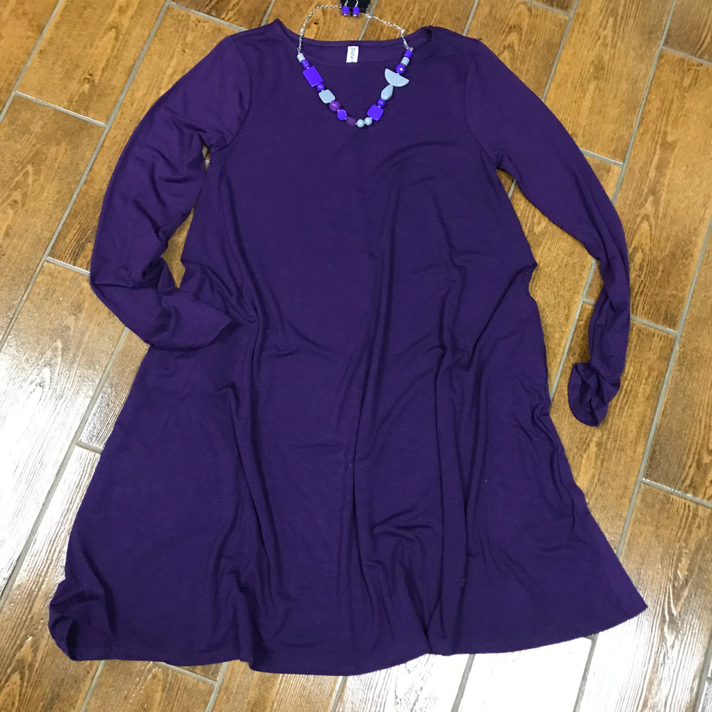 purple swing dress 