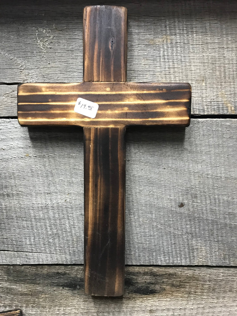wood burned cross