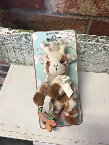 Plush Velcro Pacifier Holder-Giraffe