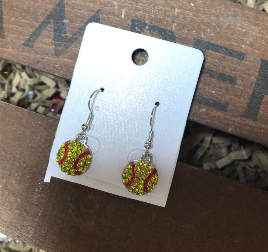 Softball Dazzled Earrings