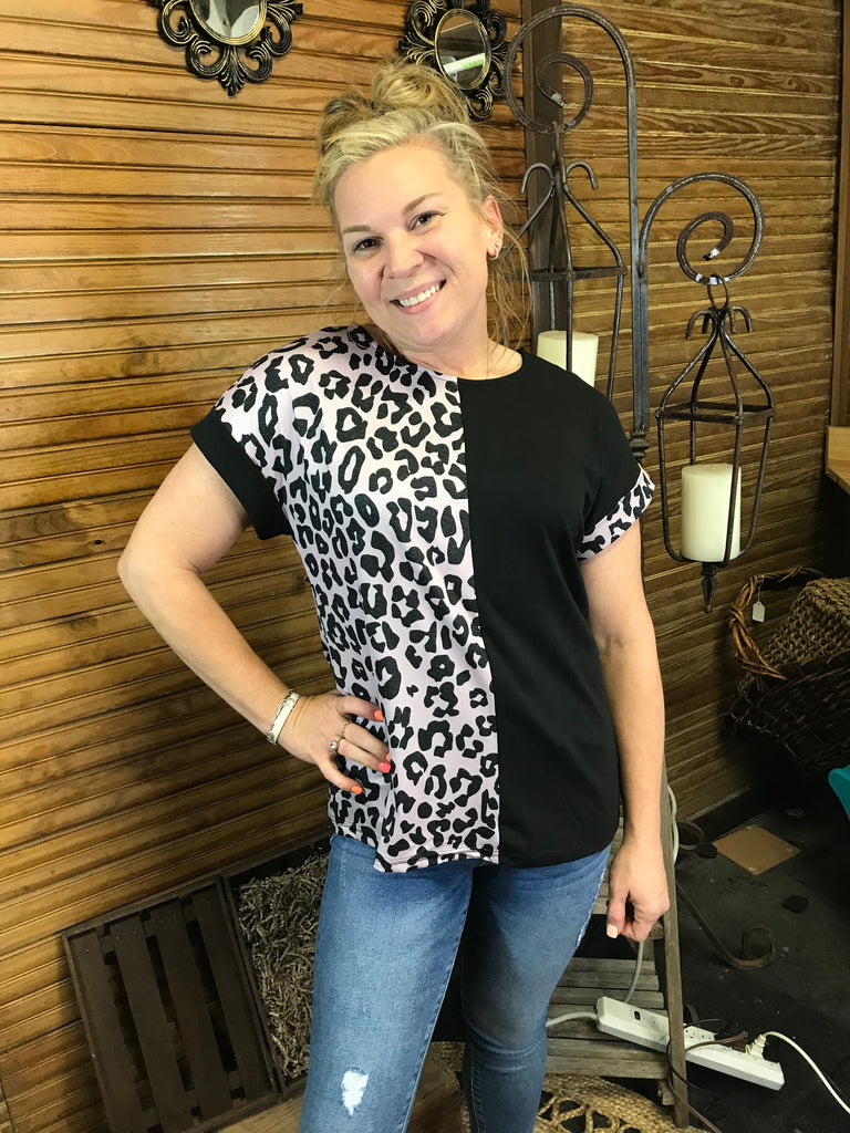 Black and Leopard Shirt