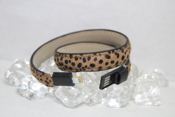 Cheetah Skin Charger Wrap  USB Bracelet