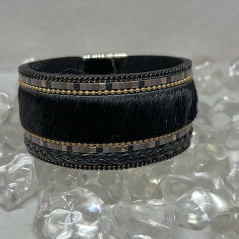 Hair on hide magnetic bracelet